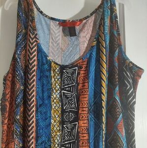 Hot Kiss Tribal Body Con Sleeveless Tank Dress Size Small Boho Hippie Geometric